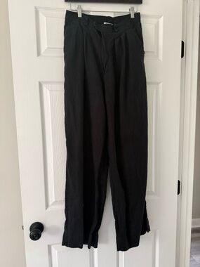 Posse Black Pleated Linen Pants ~ Revolve Clothing